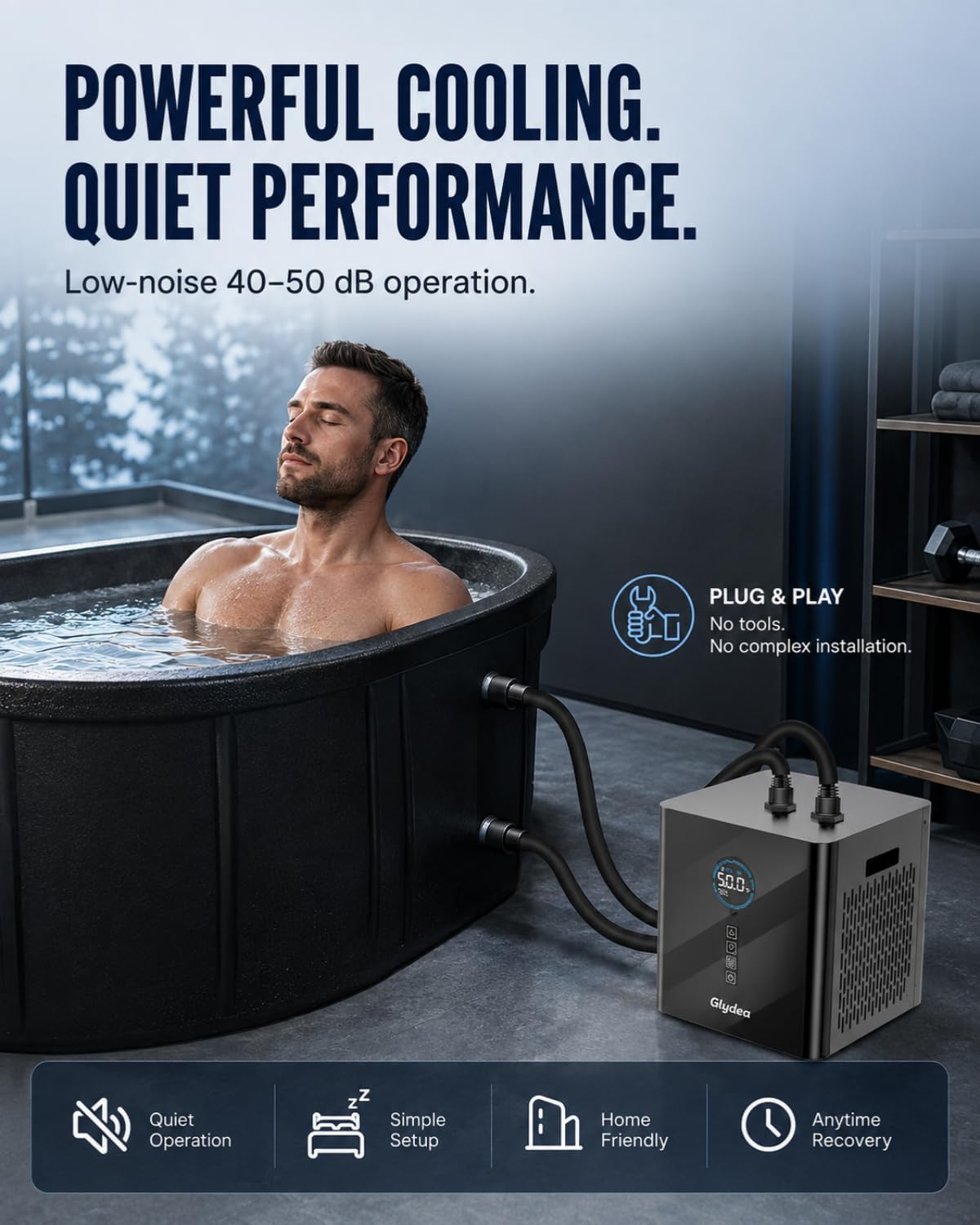 Ice Bath Chiller, 1/3 HP 330W Cold Plunge Chiller for Cold Therapy