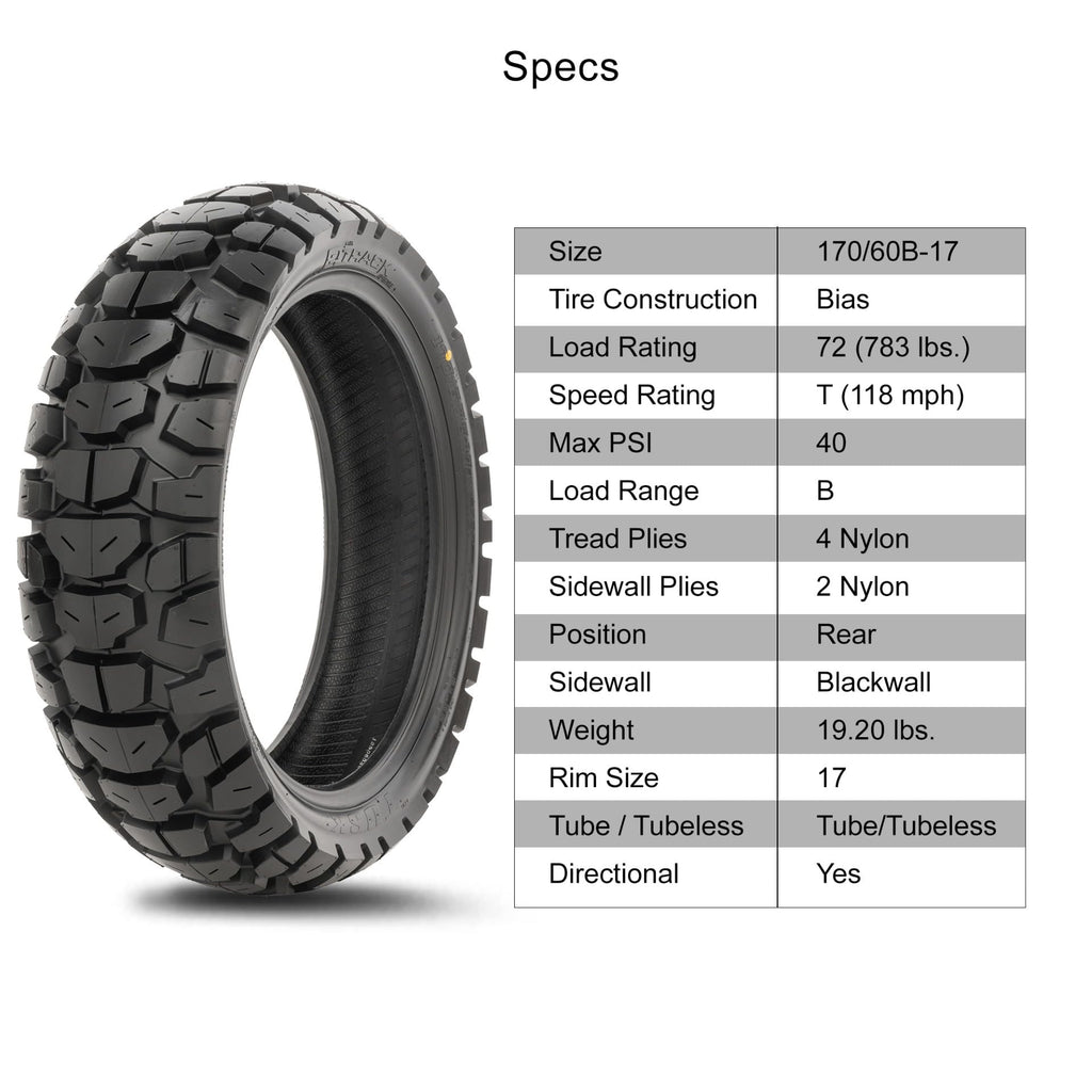 Tusk 2Track Adventure Motorcycle Tire Set â 90/90-21 Front & 130/80-17 Rear â Dual-Sport Off-Road Tires