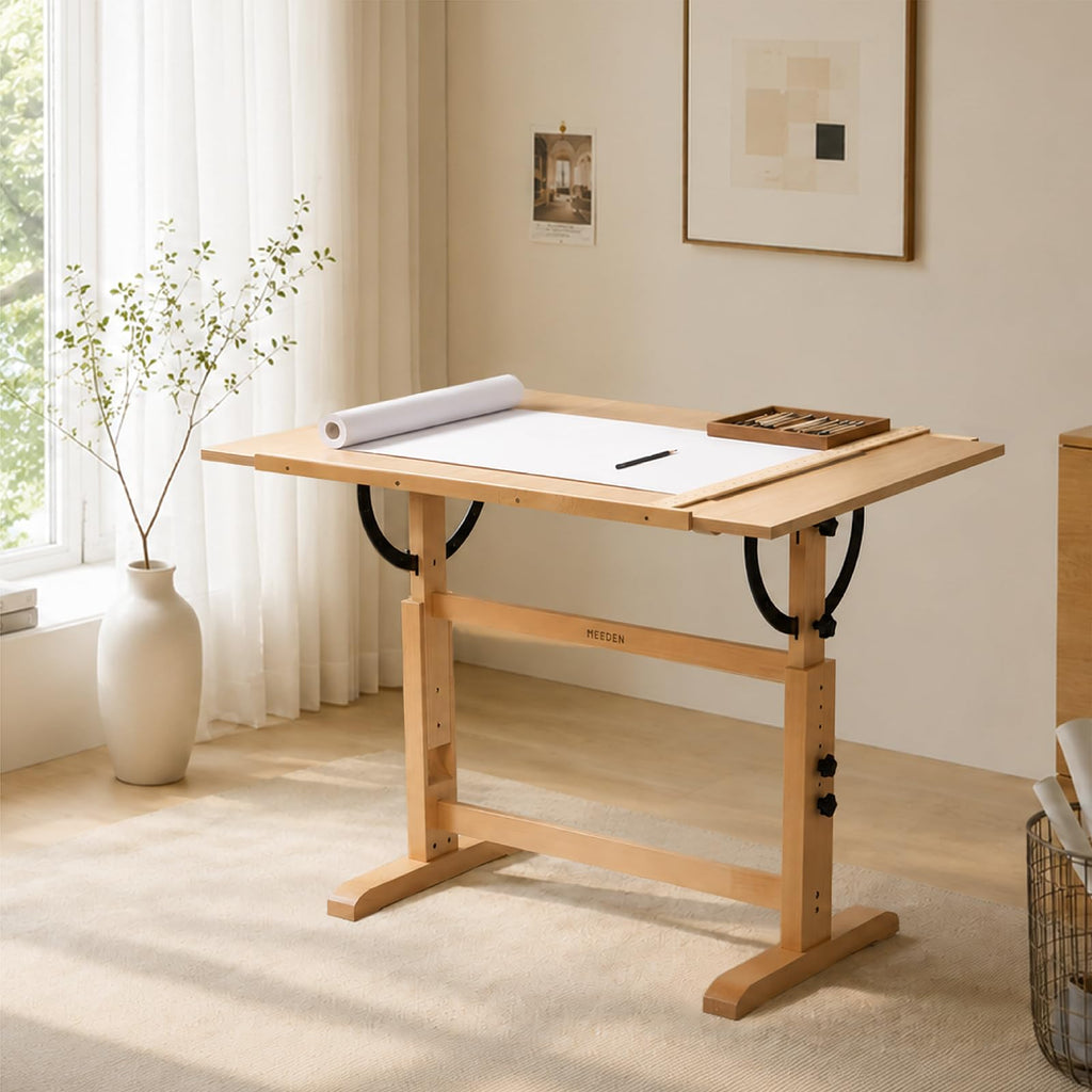 MEEDEN Extra-Large Wood Drafting Table: 42" x 30" Artist Drawing Table Desk
