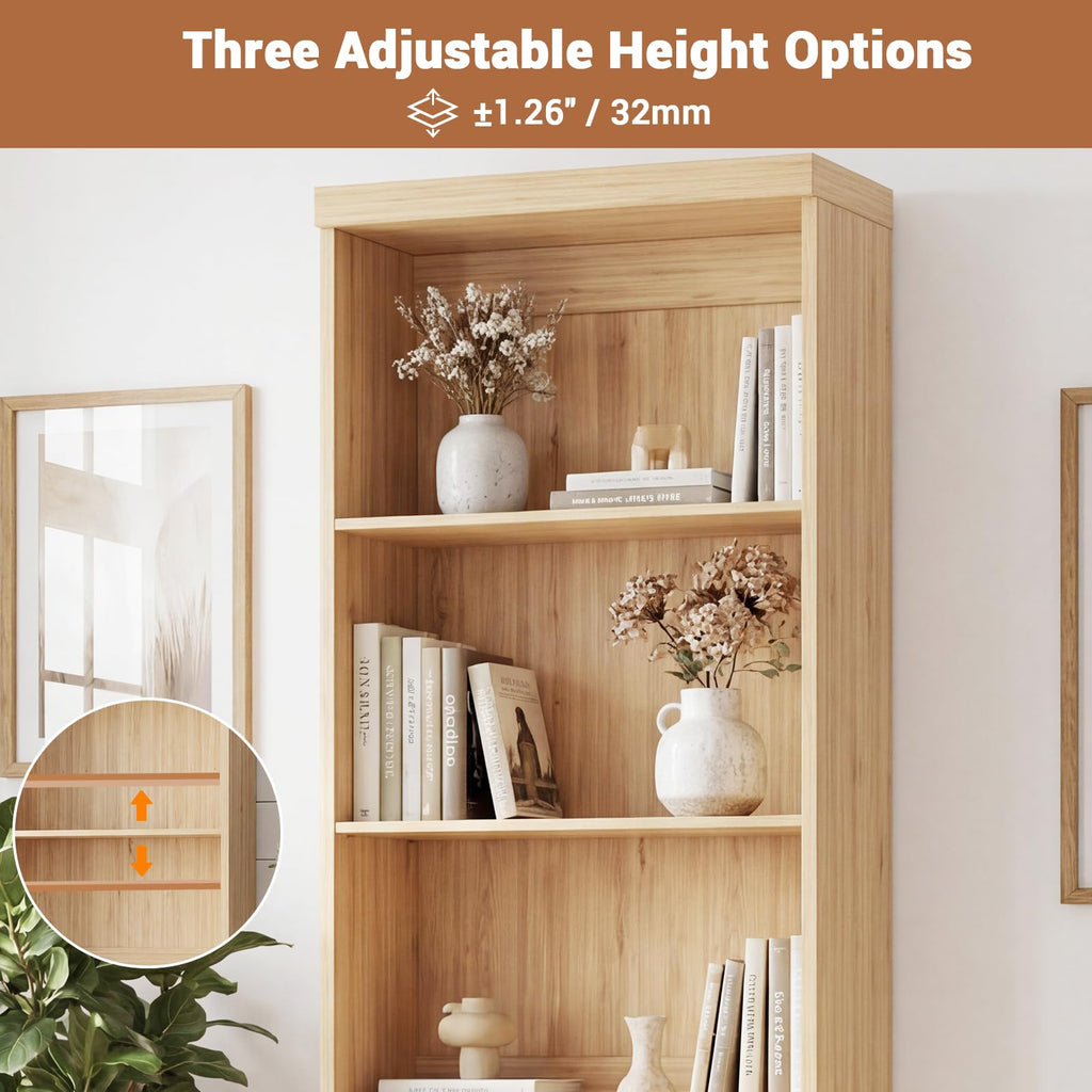 Cyclysio 80" Bookshelf with 3 Drawers and Baseboard Cutout, Set of 2