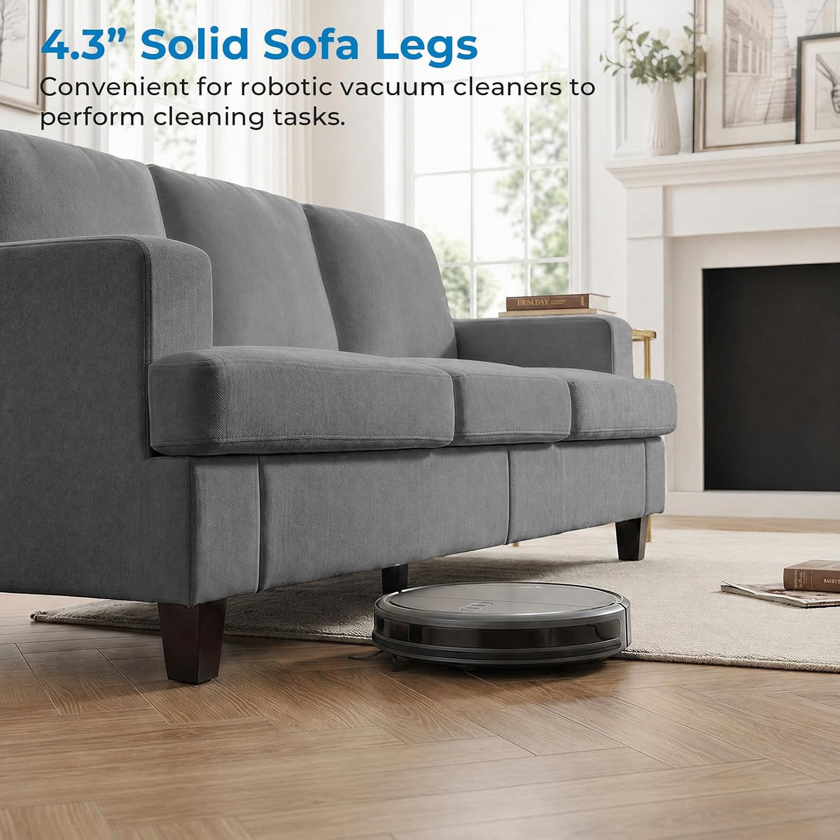 Mjkone 82" 2 Pieces Living Room Sofa Set, 3 Seater & Loveseat, Light Grey