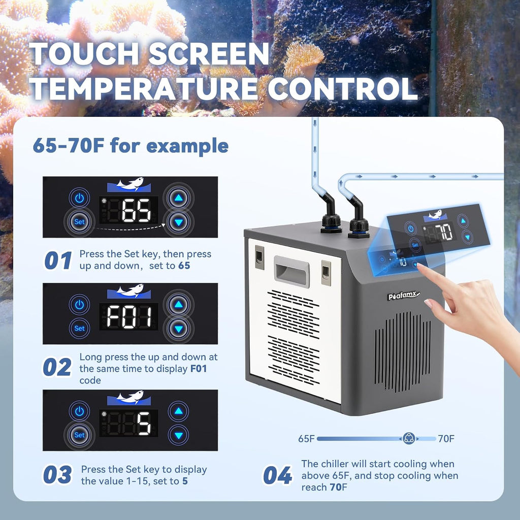 [New Upgrade] Poafamx Aquarium Chiller 42Gal Water Chiller for Fish Tank
