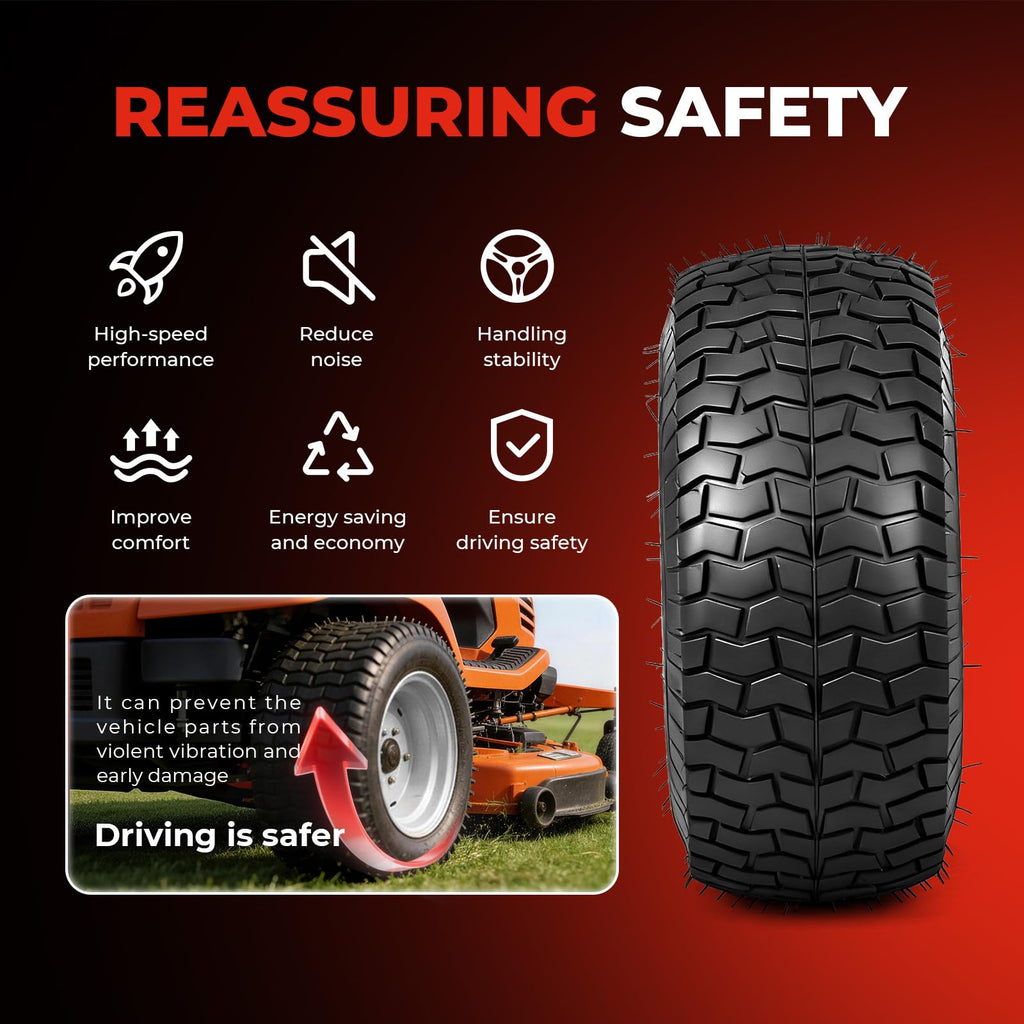 20x10.00-8 Lawn Mower Tires with Rim, 2-Pack