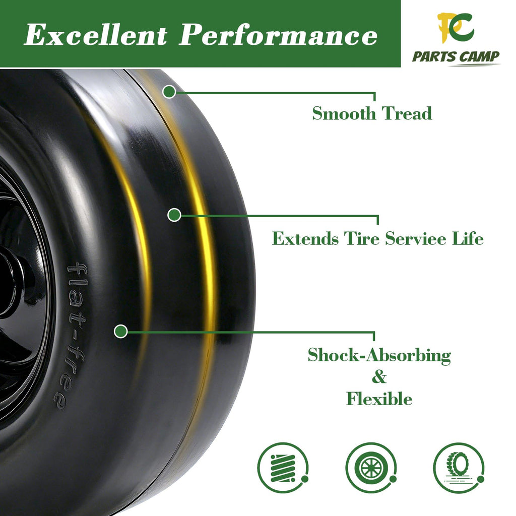 Parts Camp (2 Pack) 13x6.50-6 Lawn Mower Tires Flat Free Solid Tire