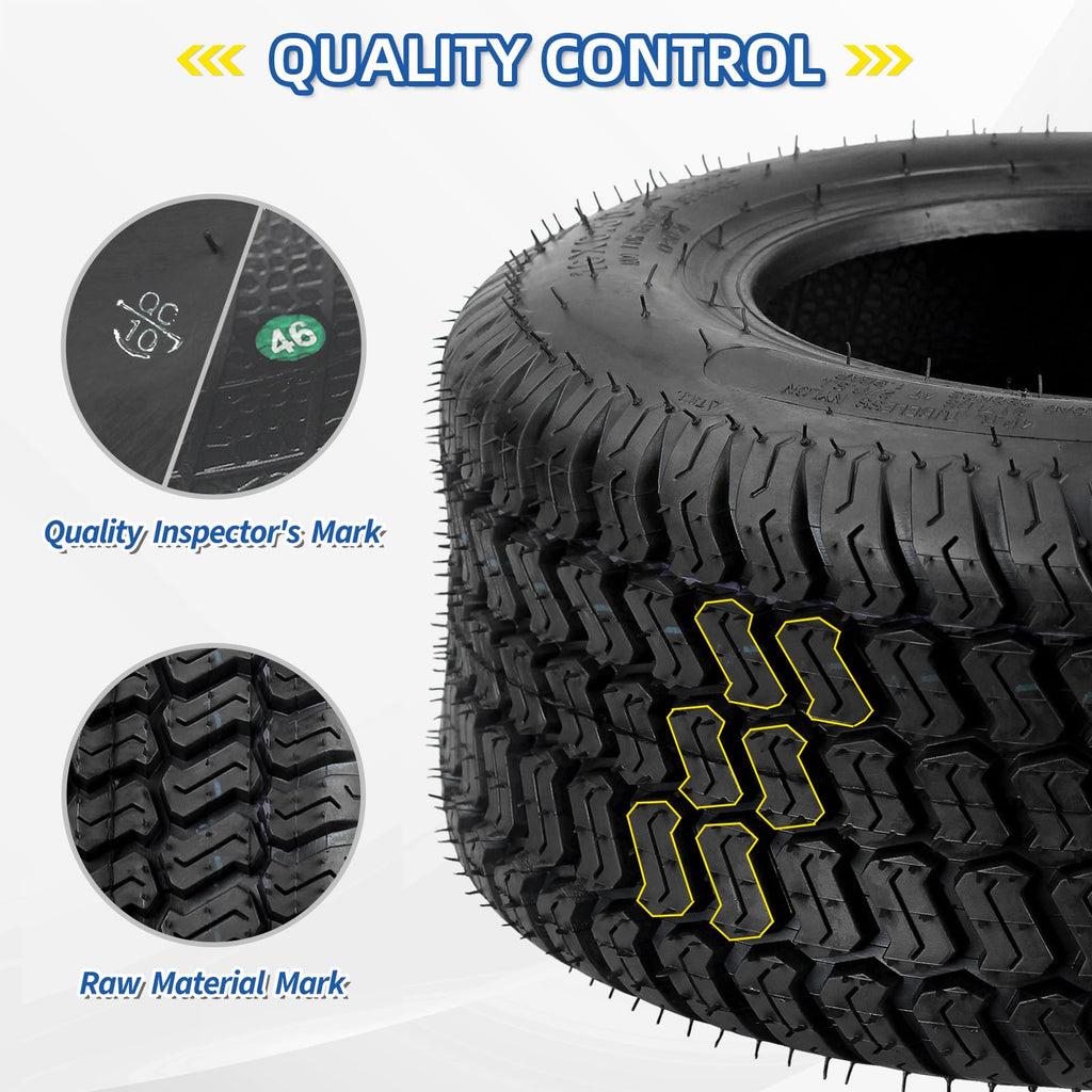 GICOOL 20x12.00-10 Tubeless Lawn Mower Tire for Riding Mower Tractor, 4Ply