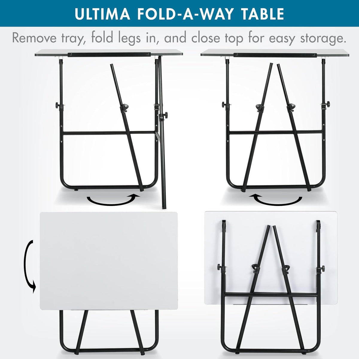Studio Designs 19652 Ultima Fold A Way Table, Black