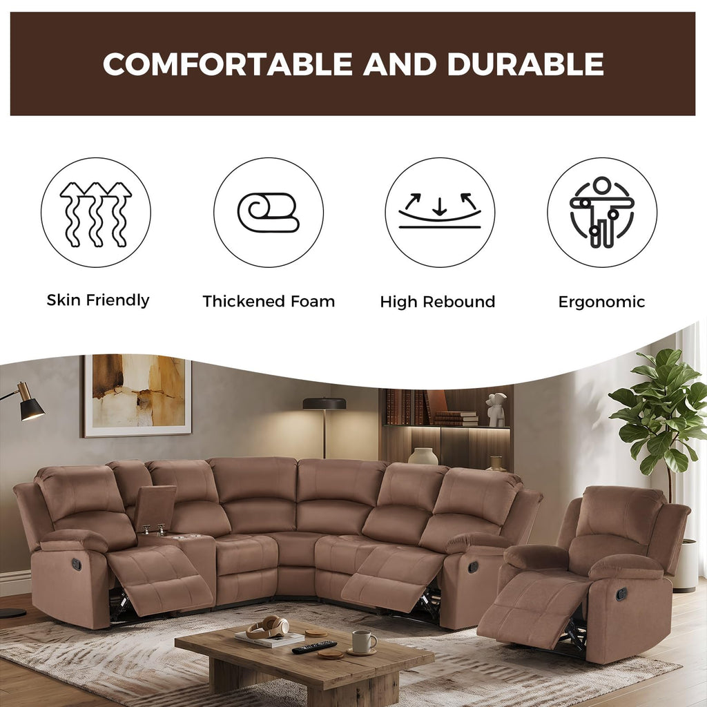 EBELLO Manual Faux Leather Reclining Couch Set for Living Room, Include 1 Recliner Chair, 1 Loveseat Sofa, Recliner Sofa Furniture Set for Home and Office, Black