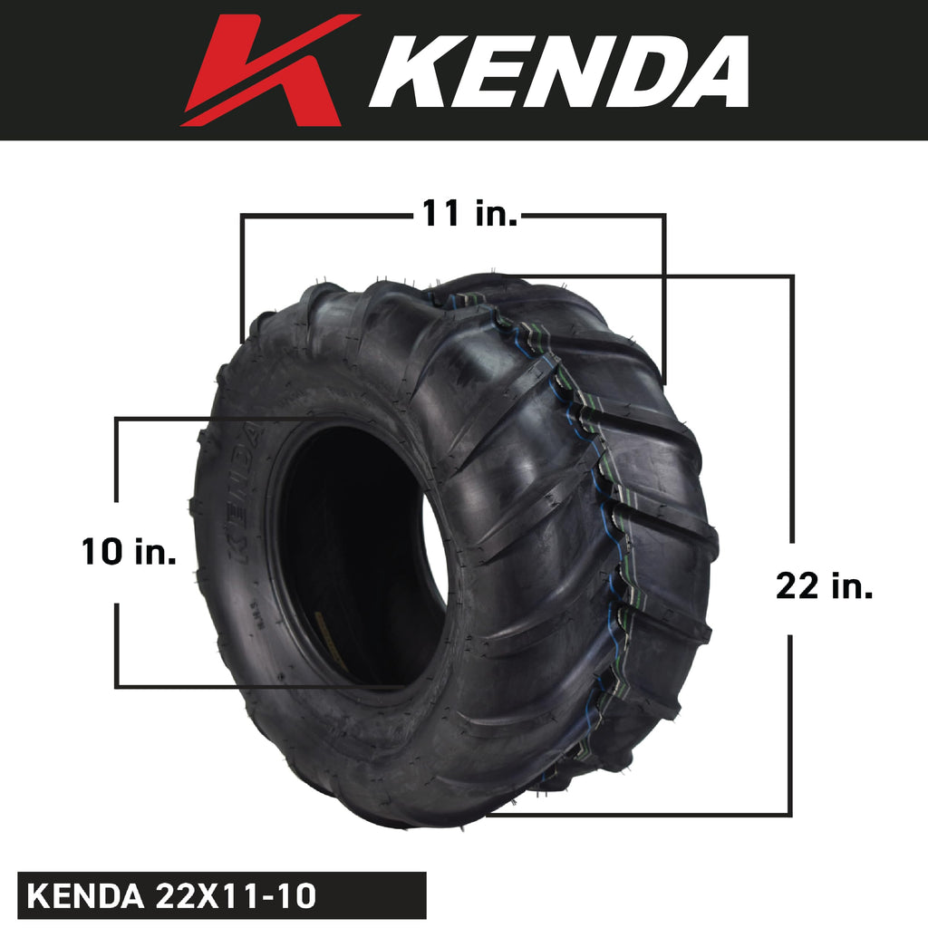 Kenda (K472) 22x11-10 Tractor/Trailer Tires for Agricultural Use -2pk