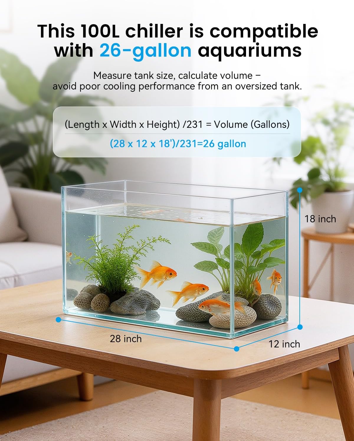 BAOSHISHAN Aquarium Chiller 26 Gallon 1/13 HP Water Cooling System