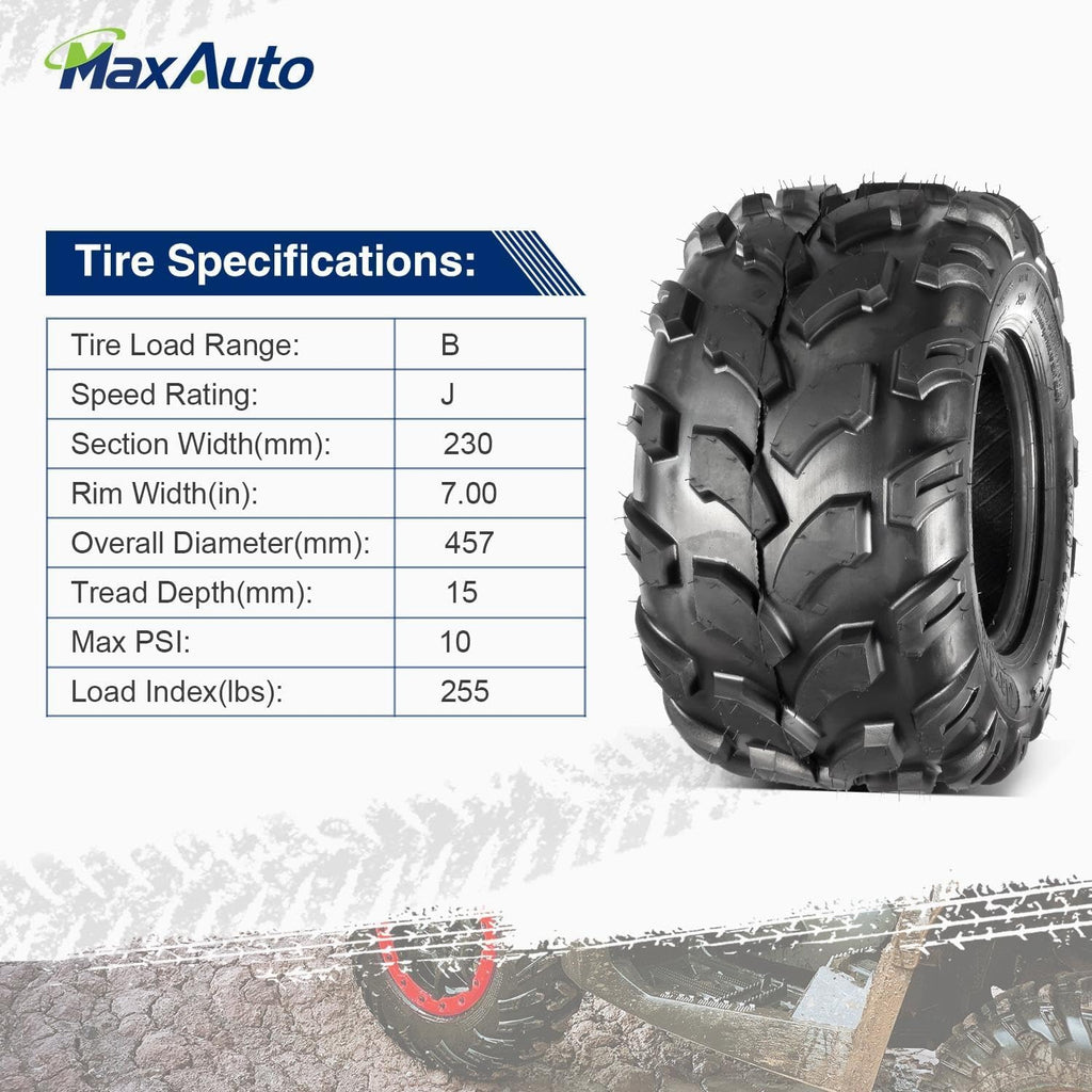 MaxAuto 2PCS Sport ATV Tires 18x9.5-8 18x9.50x8 Lawn Mower Off-Road ATV UTV Tire 4PR Turf Tires Mud Sand Trial Tires P311
