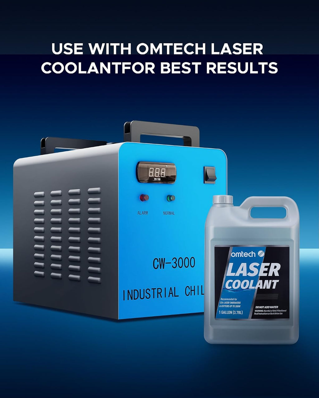 OMTech CW-3000 9L Industrial Water Chiller for CO2 Lasers up to 50W