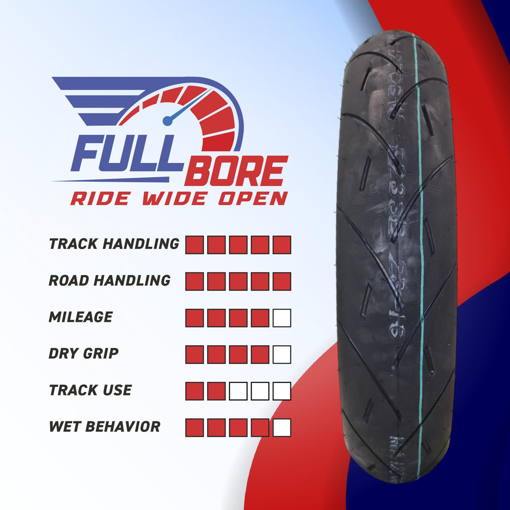 FULL BORE M1 Front Rear Motorcycle Tire Set 120/70ZR17 180/55ZR17 2 Pack