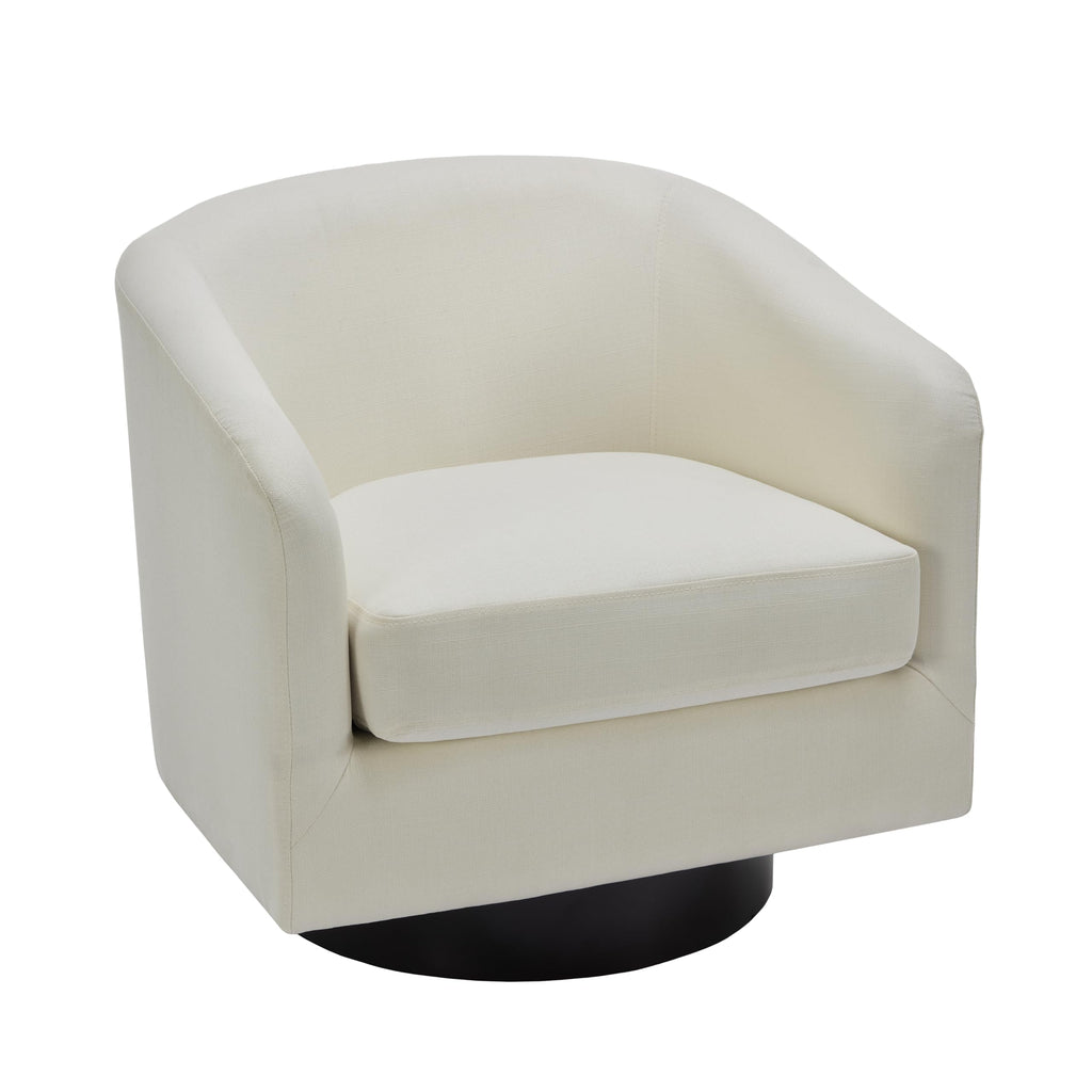 Faux Leather Swivel Accent Chairs Set of 2, Barrel Armchair, Brown