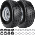 2pcs 15x6.00-6 Flat Free Tire And Wheel, 15x6-6 NHS Lawn Mower Tire
