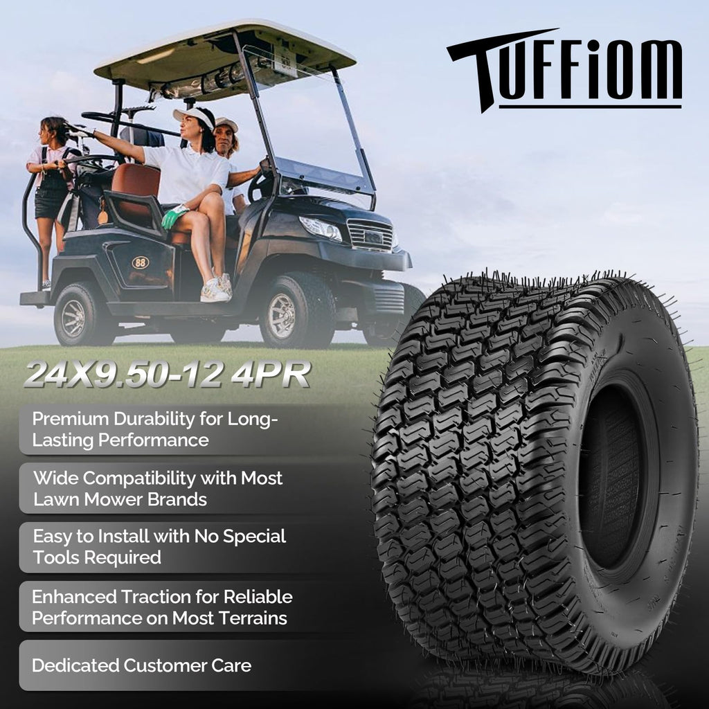 TUFFIOM 20x10.00-8 Lawn Mower Tires 2 Pack, 4PR 20x10x8 Tubeless Lawn Tractor Tires,1190 lbs Capacity Garden Tires, Compatible With Most Lawn & Garden Utility Vehicles