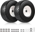 15x6.00-6 Flat Free Lawn Mower Tire and Wheel, 15x6-6 Front Tire Assembly