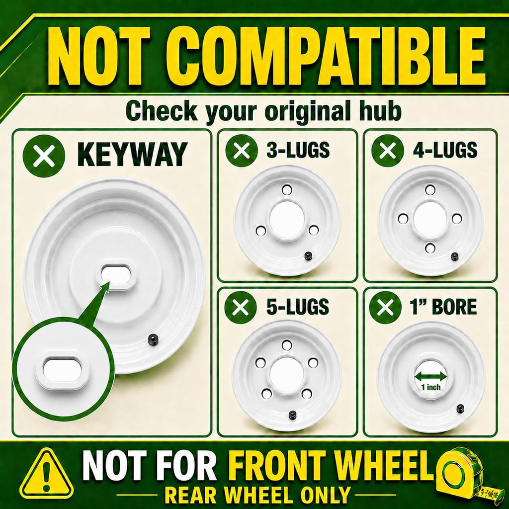(2 Pack) 20x8.00-8 Tubeless Rear Riding Mowers Tire and Wheel Assemblies