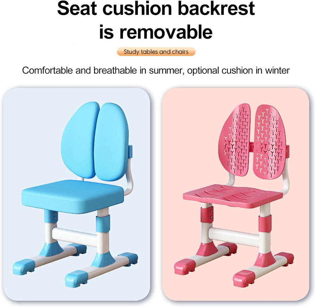 Kids Study Desk and Chair Set for 3-18 Years, Adjustable Height