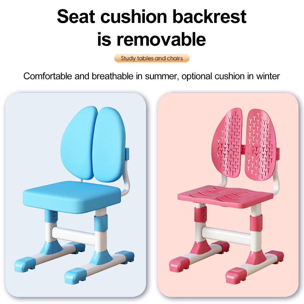 Kids Study Desk and Chair Set for 3-18 Years, Adjustable Height
