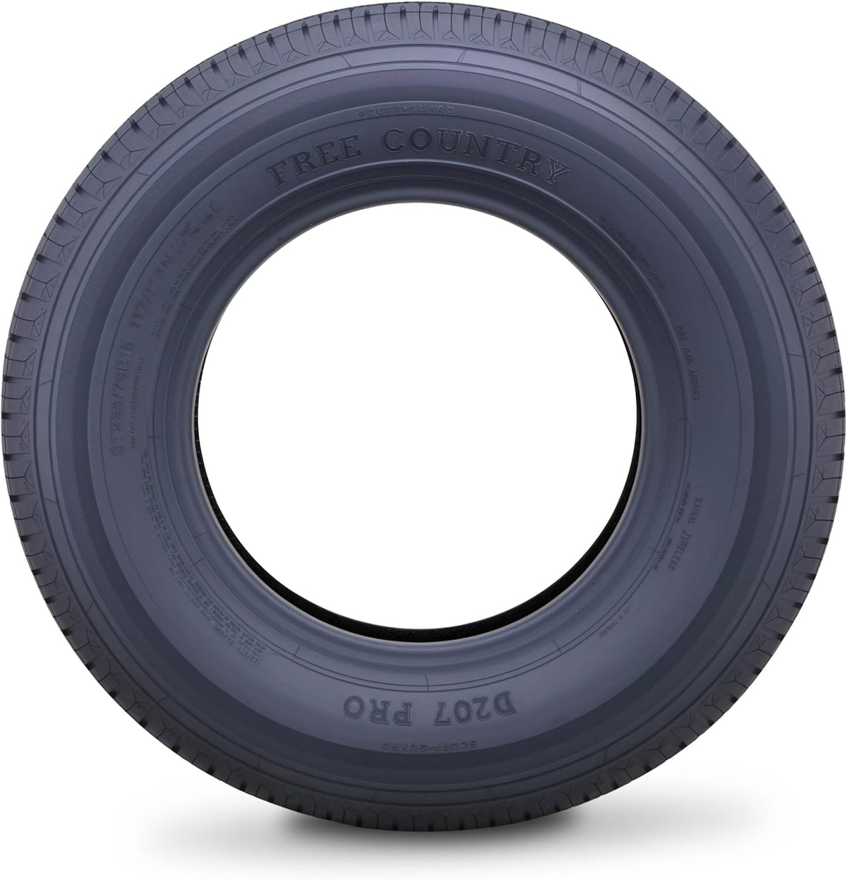 Free Country Grand Ride Set 4 Trailer Tires ST225/75R15 10 Ply Load Range E Steel Belted Radial w/Featured Scuff Guard