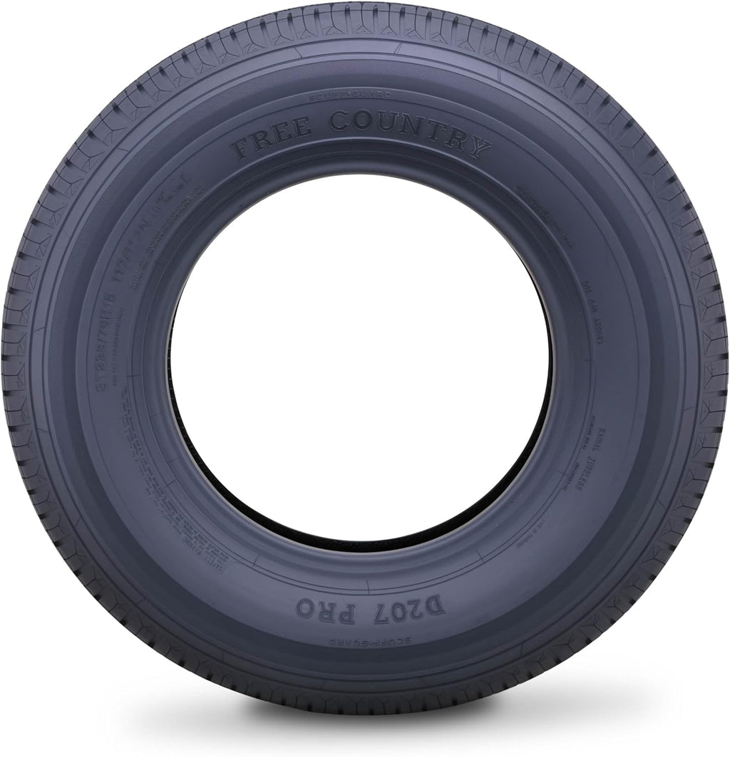 FREE COUNTRY Trailer Tire ST225/75R15 Radial 10PR LR E 117N w/Scuff Guard