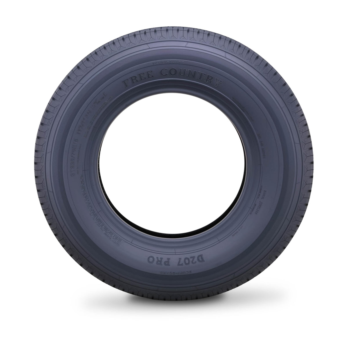 Free Country ST205/75R15 Prem Trailer Tires 8PR LR D 107N w/Scuff Guard, S2