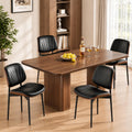 REONEY Dining Chairs Set of 4, Mid-Century Modern Kitchen Chairs, Black