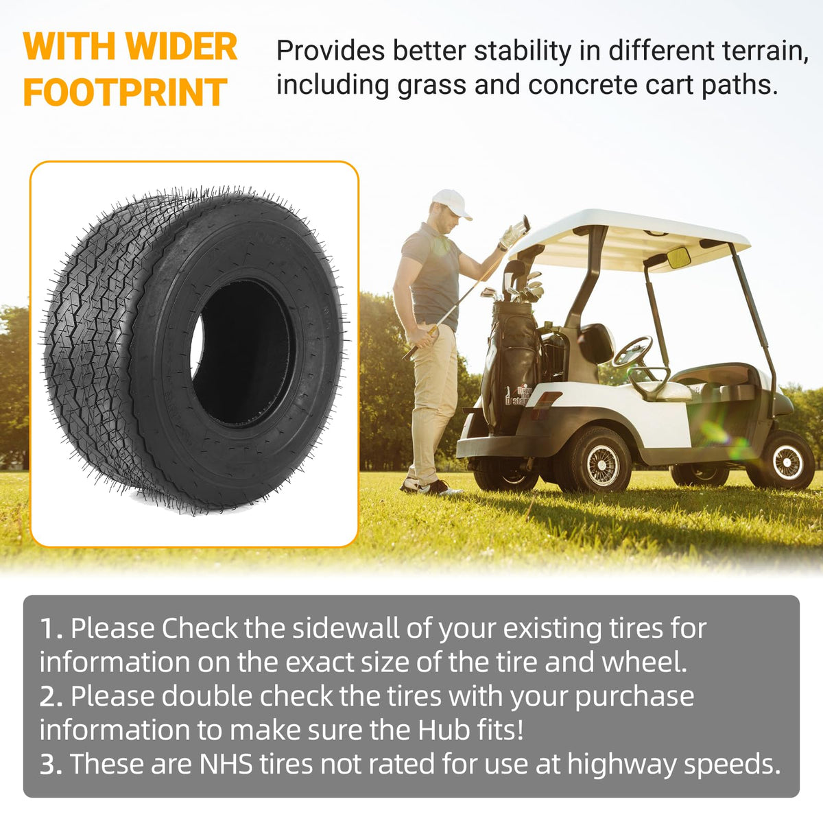 AR-PRO (2 Pack) 20x8.00-8 Lawn Mower Turf Tires, Tubeless, No Rims