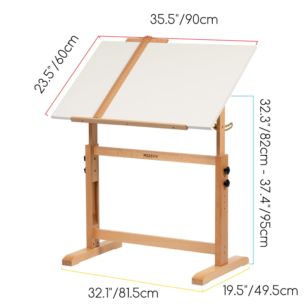 MEEDEN White Adjustable Drafting Table: 35.5" x 23.5" Art Drawing Desk