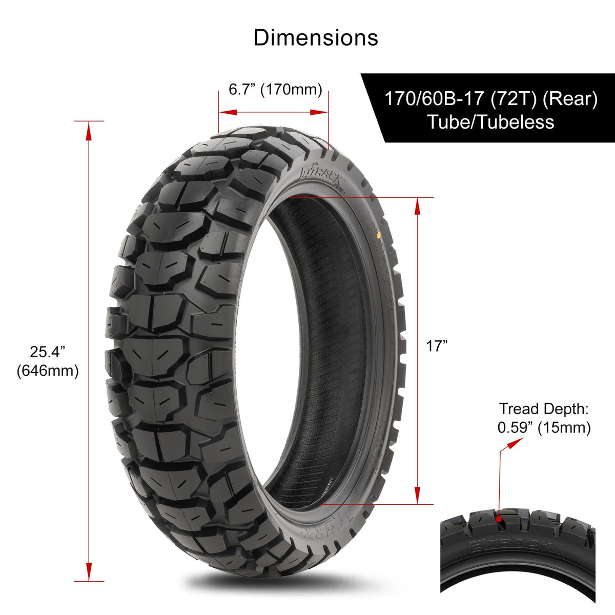Tusk 2Track Adventure Motorcycle Tire Set â 90/90-21 Front & 130/80-17 Rear â Dual-Sport Off-Road Tires