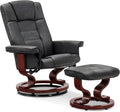 MCombo Manual Swivel Recliner with Ottoman, Faux Leather 9019