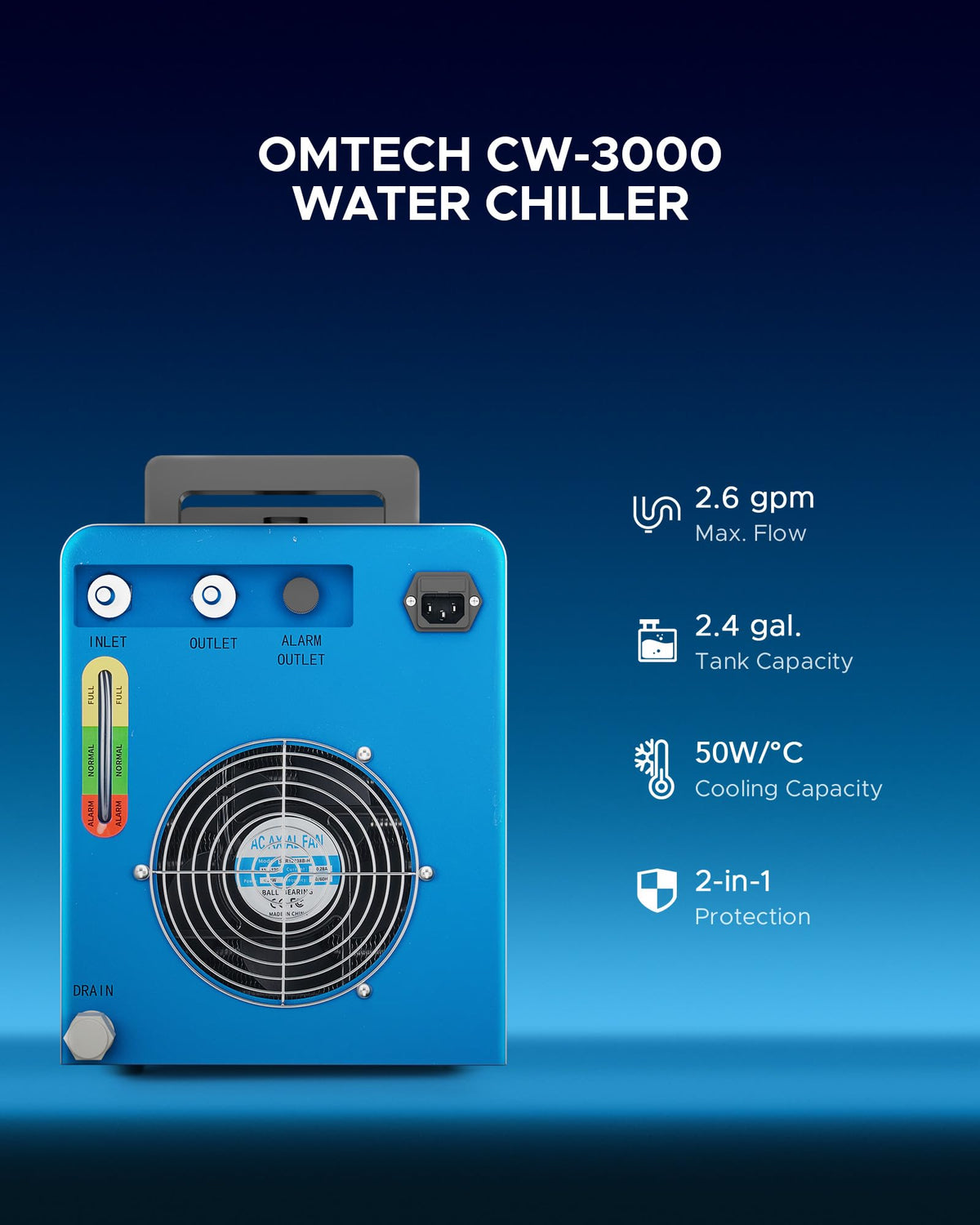 OMTech CW-5200 6L Industrial Water Chiller