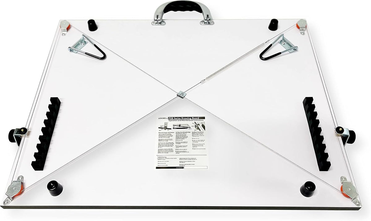 Proartek PK00015 Model PXB24 Portable Drafting Drawing Board 18" x 24"; PXB Series; Adjustable Aluminum Parallel Straightedge; Carry Handle; Architecture Tool for Students and Professionals