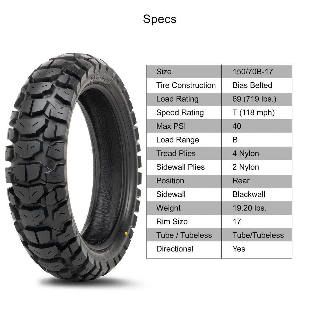 Tusk 2Track Adventure Motorcycle Tire Set â 90/90-21 Front & 130/80-17 Rear â Dual-Sport Off-Road Tires
