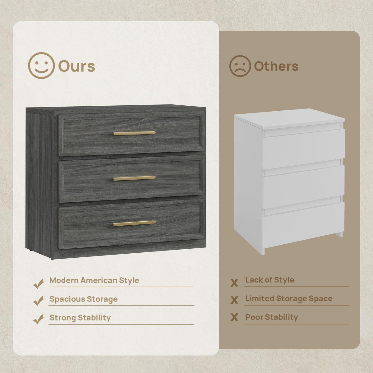 SICOTAS Oversized Night Stand Set 2 for Bedroom 31.3" Bedside Table