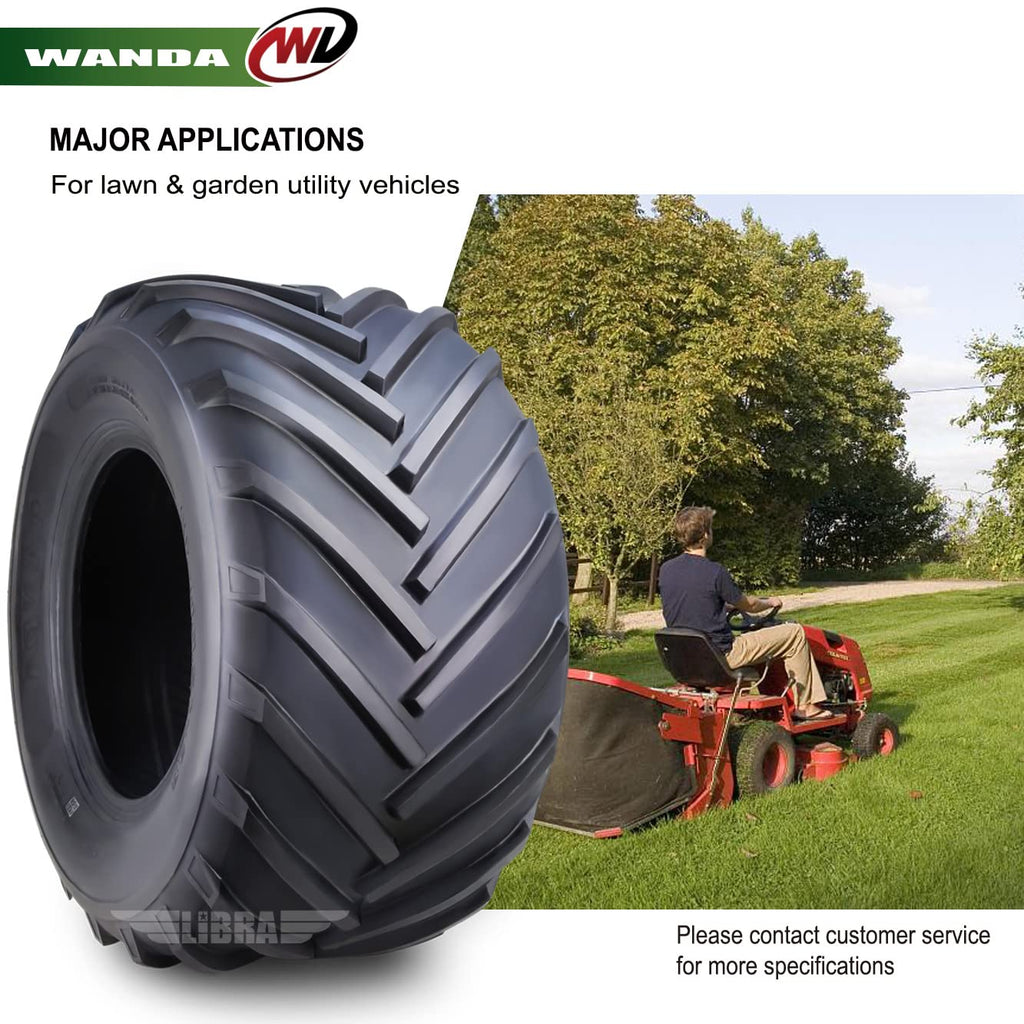 WANDA 4PC 15X6-6 & 20X10-8 Lawn Mower Tractor Tires Super Lug -13078/13071