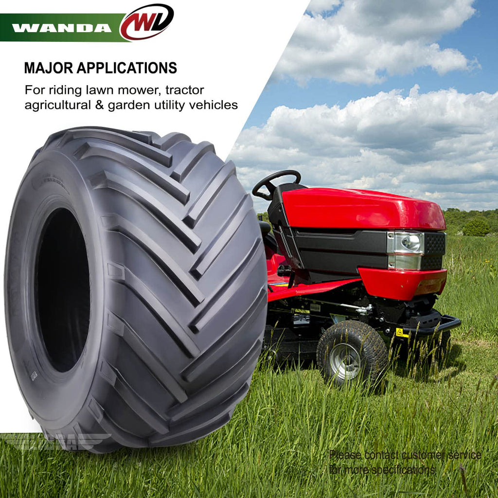 WANDA 4PC 15X6-6 & 20X10-8 Lawn Mower Tractor Tires Super Lug -13078/13071