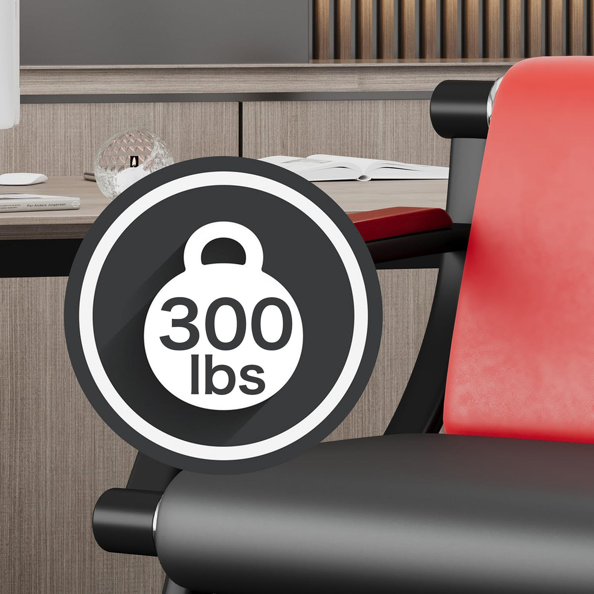 wonline Waiting Room Chairs, Office Furniture Reception Chairs with Arms, Leather Chairs is Suitable for Clinic,Airport,Hospital,Barber,Salon,Bank-Black