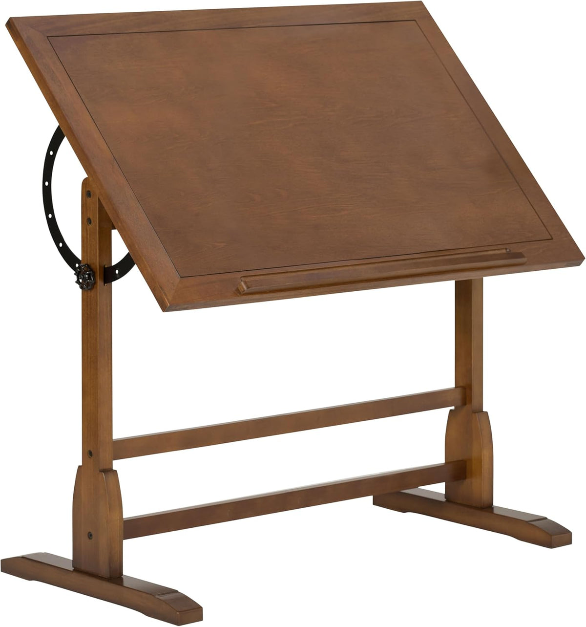 Studio Designs Vintage Drafting Table - Antique Design Solid Wood Drafting Table with Built-In Pencil Groove and Pencil Ledge - Angle Adjustable Work Surface