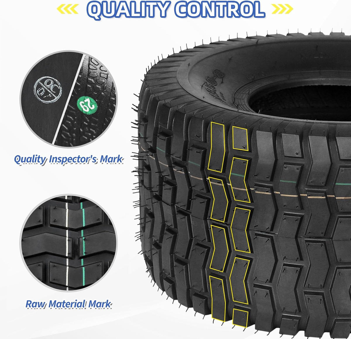 GICOOL 18x9.50-8 Tubeless Lawn Mower Tire for Riding Mower Tractor, 4 Ply