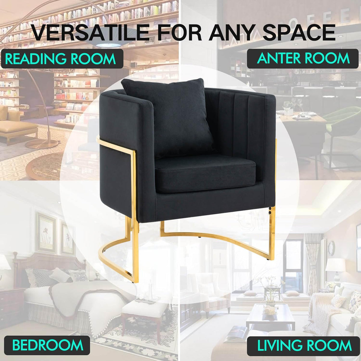 Velvet Accent Barrel Chairs Set of 2, Modern Arm Club Chair Set with Pillow for Living Room/Bedroom/Guest Reception, Channel Tufted, Gold Finish Base, Orange
