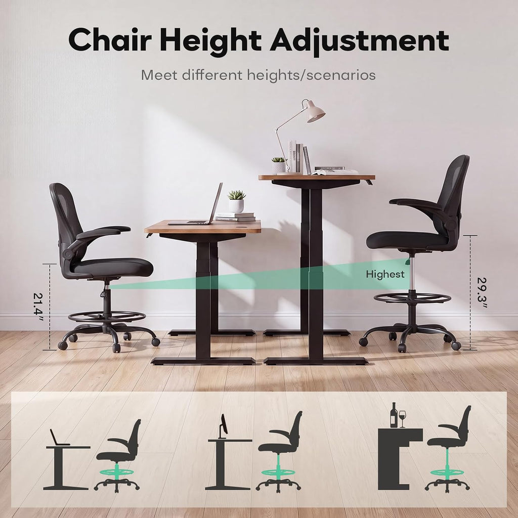 Ergonomic Drafting Chair, Tall Office Chair for Standing Desk
