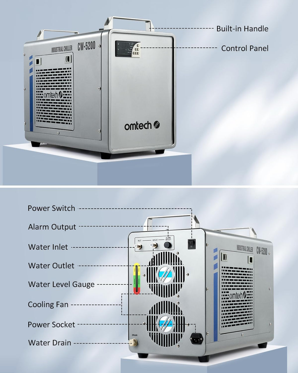 OMTech CW-5200 6L Industrial Water Chiller
