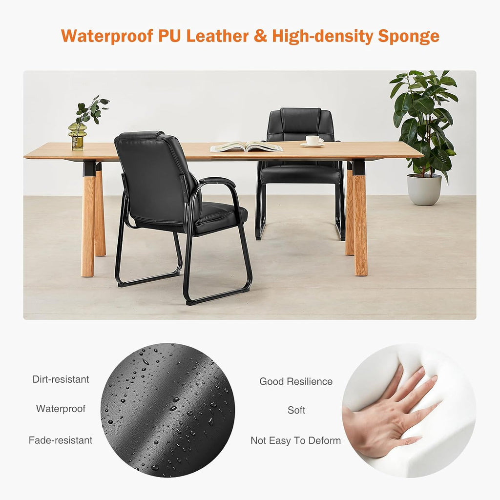Sweetcrispy Waiting Room Chairs Set of 2, Office Guest Chair for Reception