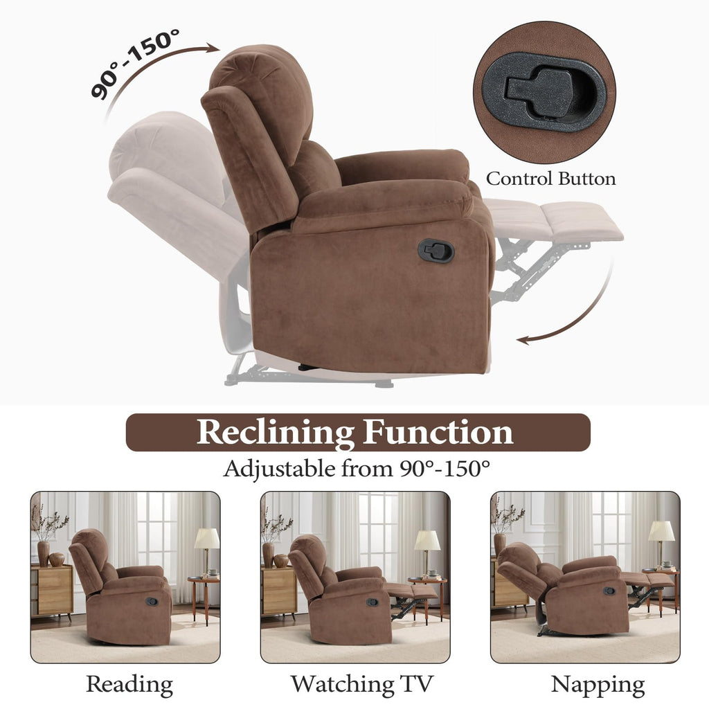 EBELLO Manual Faux Leather Reclining Couch Set for Living Room, Include 1 Recliner Chair, 1 Loveseat Sofa, Recliner Sofa Furniture Set for Home and Office, Black