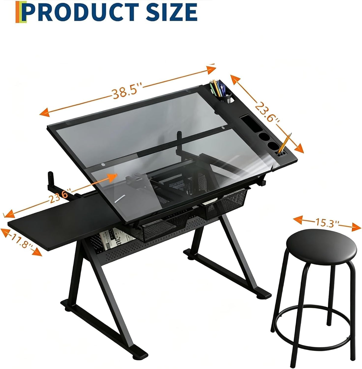 Garvee Drafting Table w/Stool, Height Adjustable Drawing Table