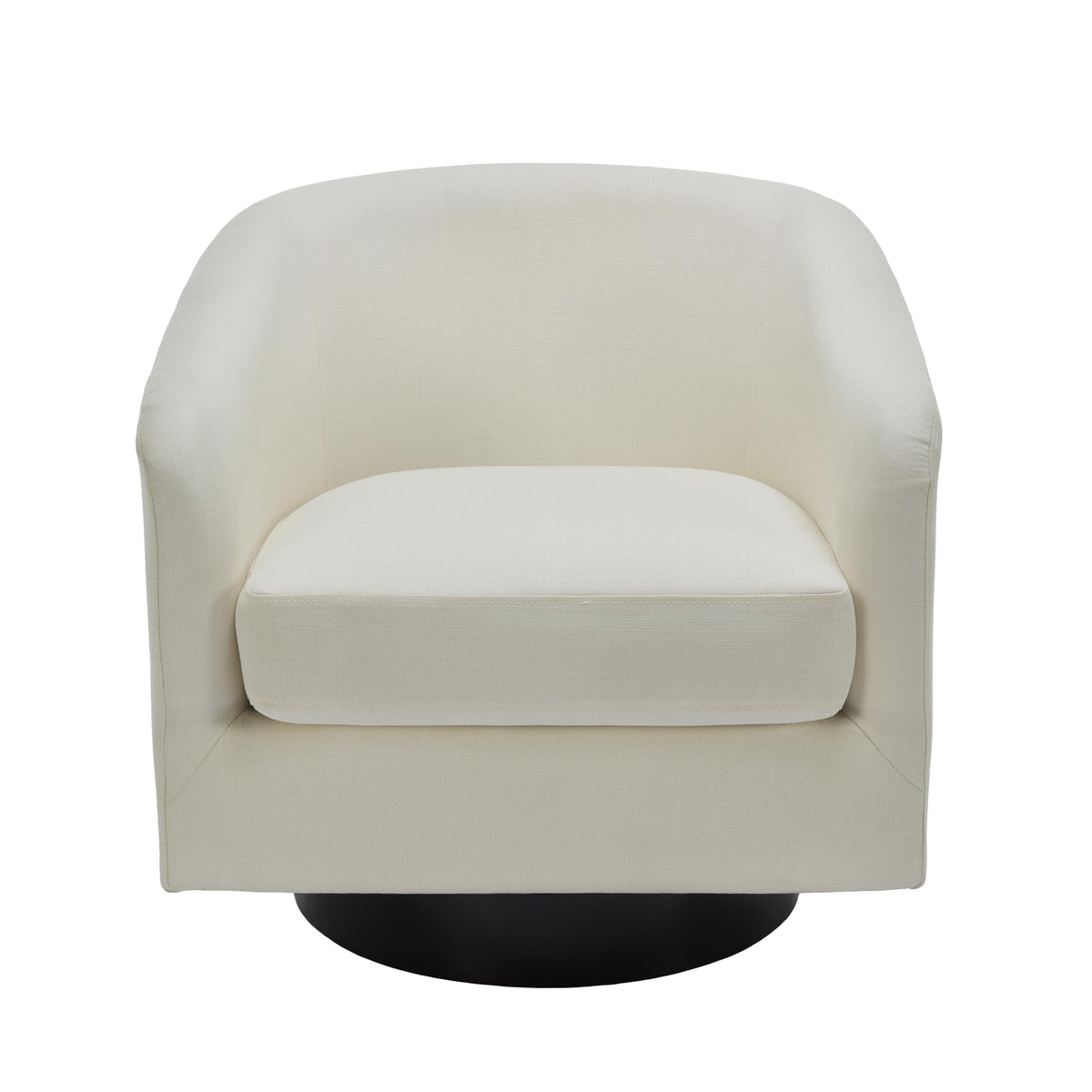 Faux Leather Swivel Accent Chairs Set of 2, Barrel Armchair, Brown