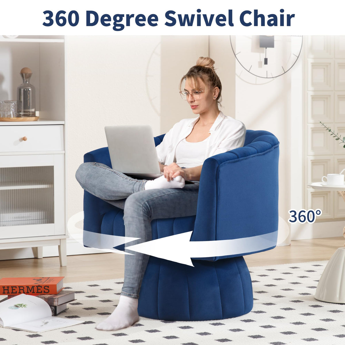 Swivel Accent Barrel Chair Set of 2, Cute Comfy Small Round 360Â° Arm Chair, Velvet Sofa Club Reading Chair for Living Room Bedroom Office Purple