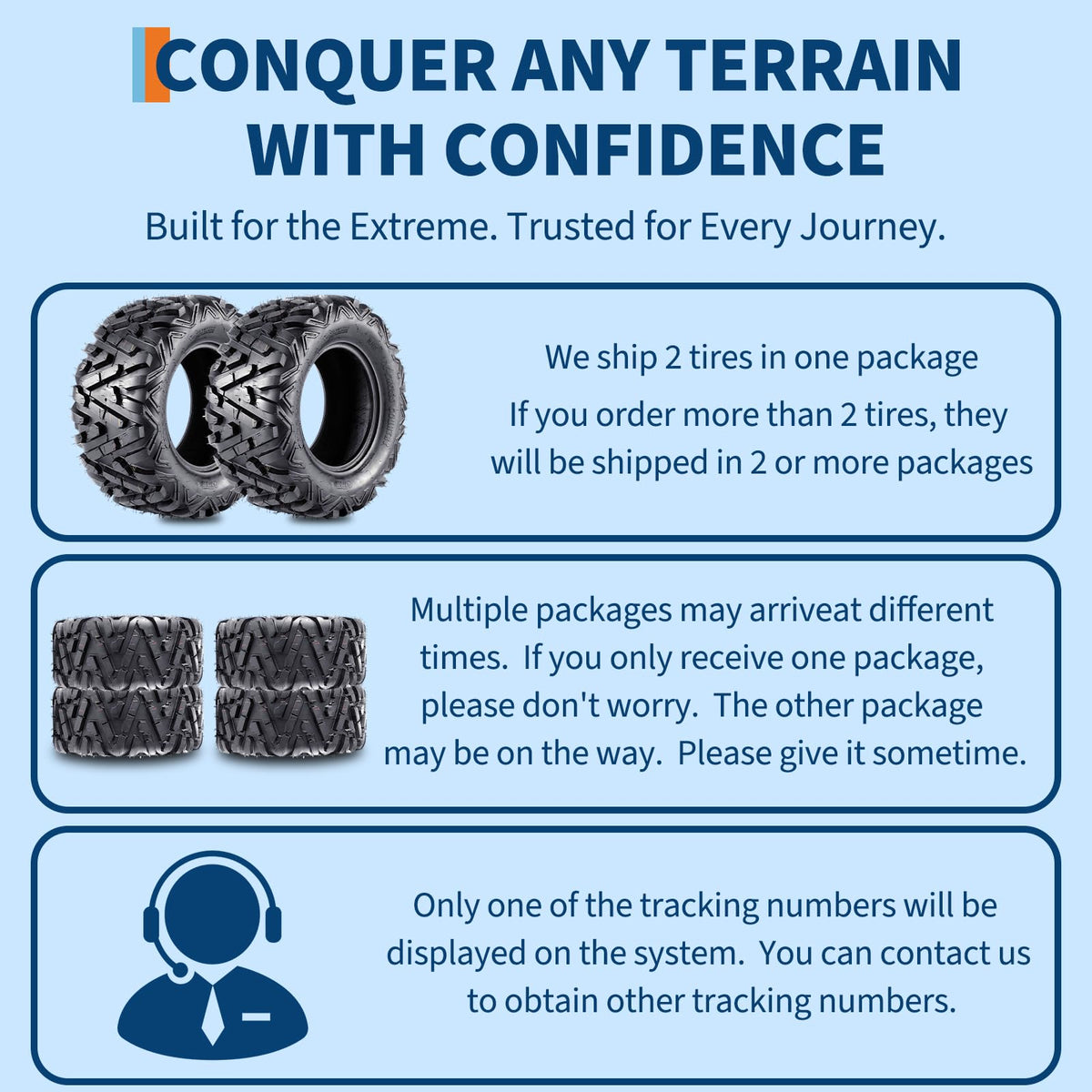 Set of 2-18x9.50-8, 4PR All-Terrain ATV/UTV Tires Tubeless