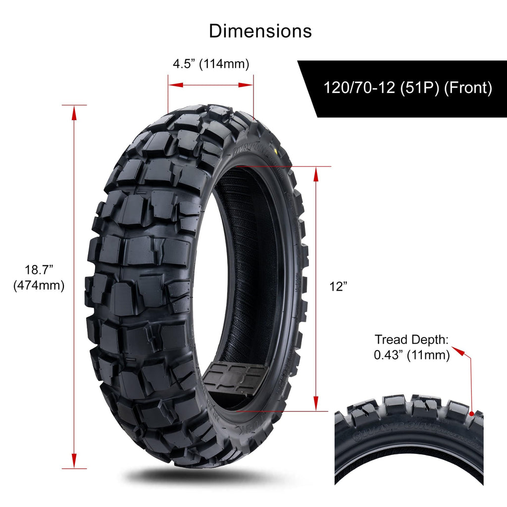 Tusk Waypoint Adventure Motorcycle Tire Set â 90/90-21 Front & 130/90-17 Rear (68R) Tube Type